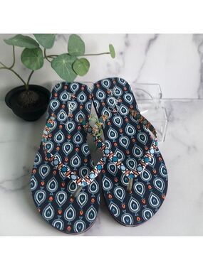 Vera Bradley Marrakesh Motifs Flip Flops Large SIZE 9/10 NWT